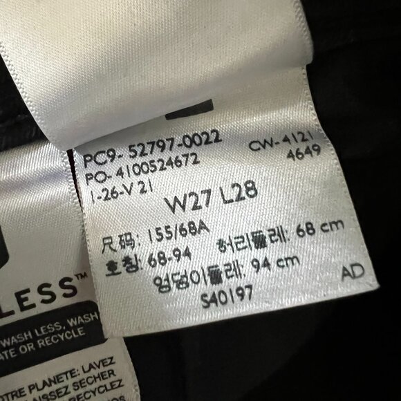Levi's 720 High Rise Super Skinny Black Jeans W27 L28 - Picture 3 of 4